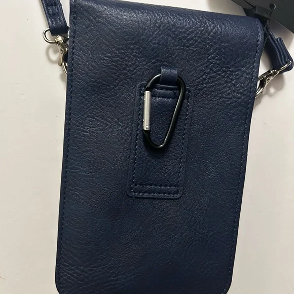 NWT K Carroll Navy Vegan Crossbody with RFD Protection - Picture 3 of 3
